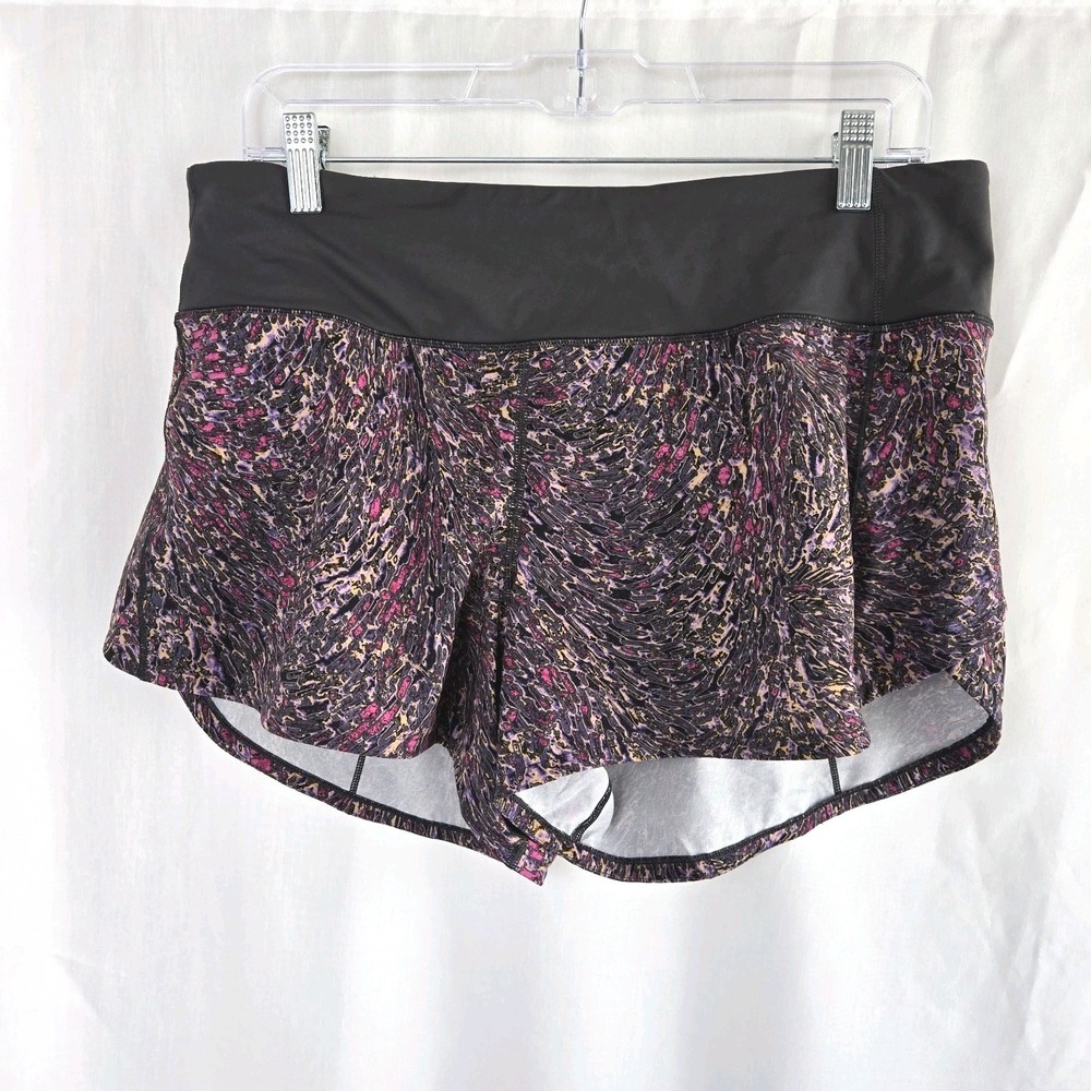 Lululemon‎ Mid Rise Speed Up Short 4" Size 10 Topography Multi Graphite Gray